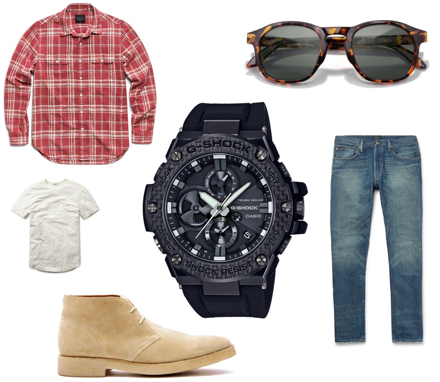 What to wear with the G-SHOCK G-STEEL GSTB100X-1A timepiece on a weekend adventure