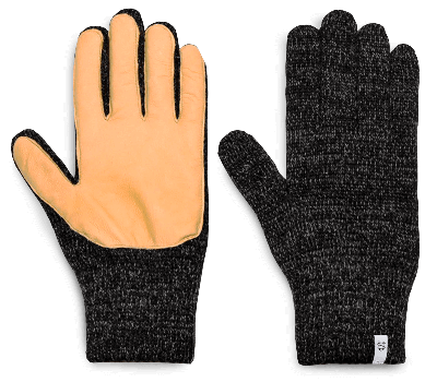 Upstate Stock Black Melange With Natural Deerskin Glove