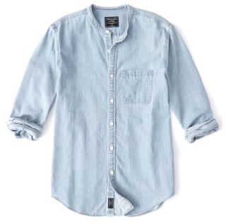 Abercrombie & Fitch Band Collar Denim Shirt