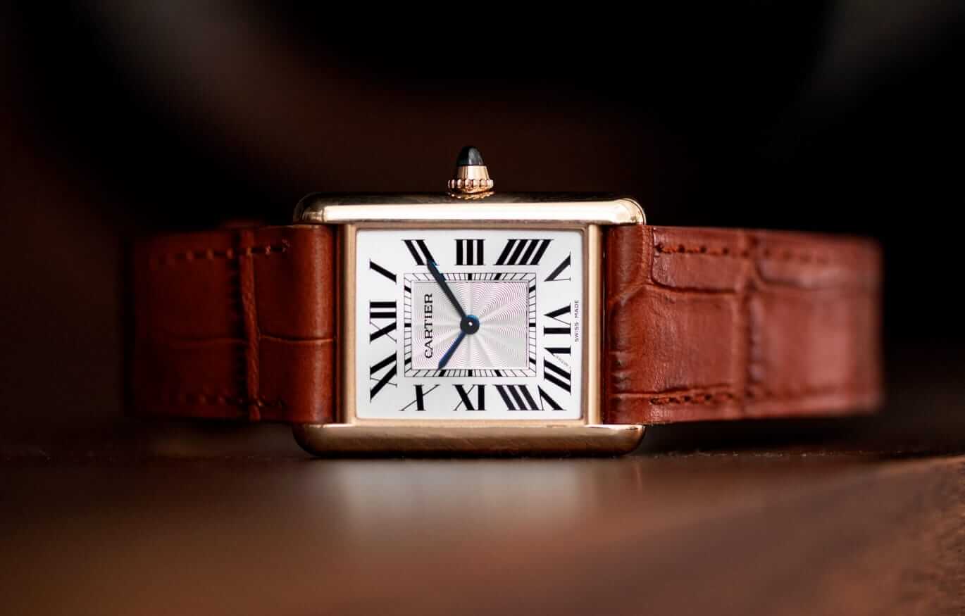 Cartier Tank watch with cufflinks