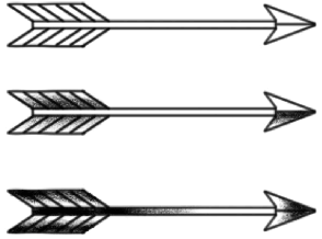 Line-drawn arrow tattoo