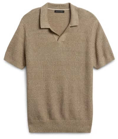 Banana Republic Linen-Cotton Sweater Polo