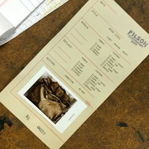 Filson restoration department ticket