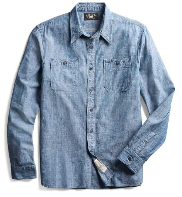 RRL indigo chambray workshirt