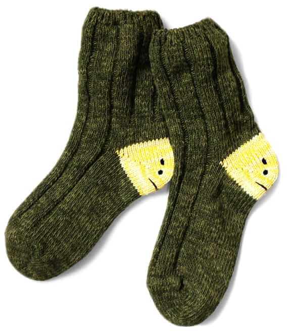 Kapital MA-1 rainbowy happy heel socks