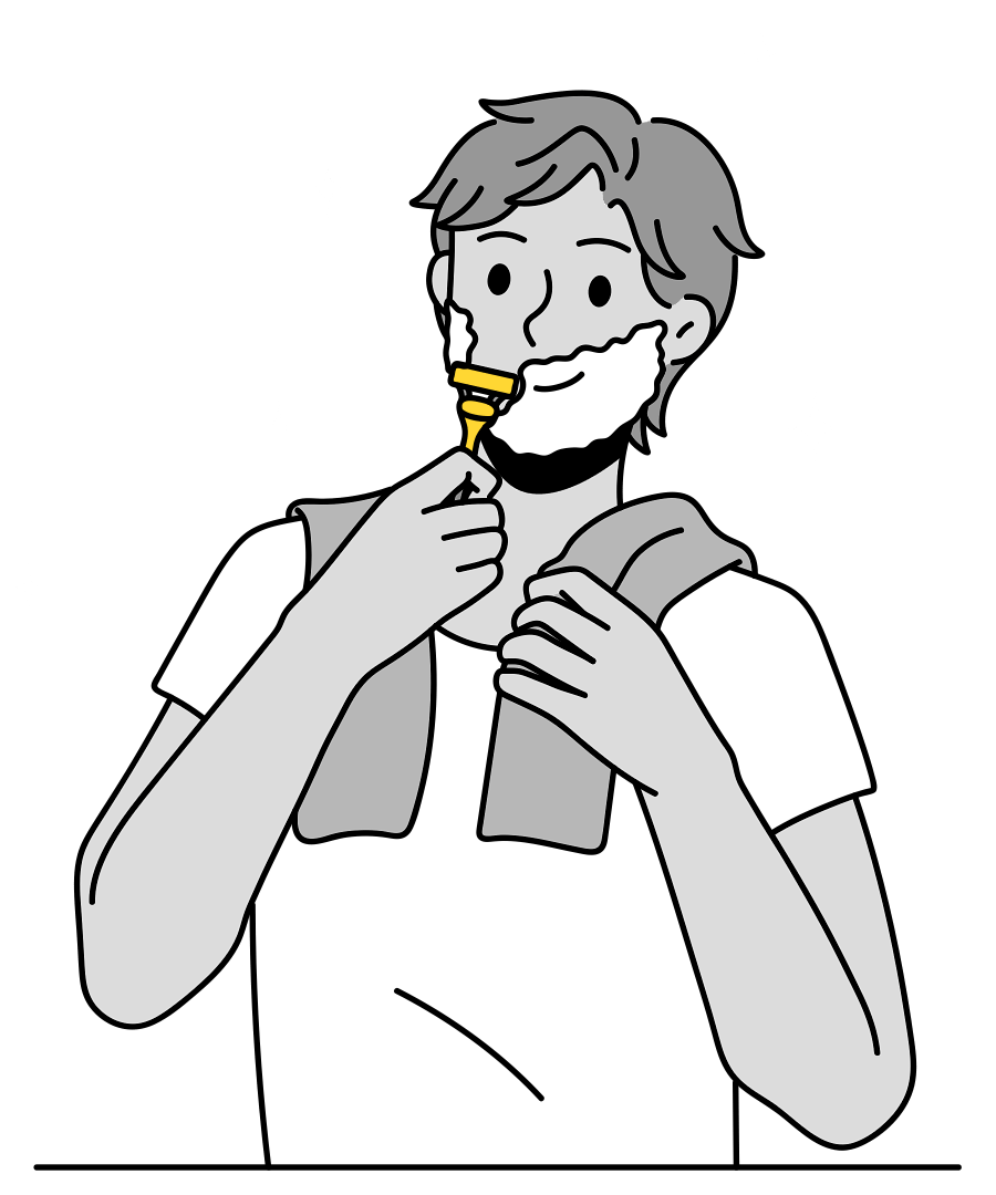 Man clean shave illustration