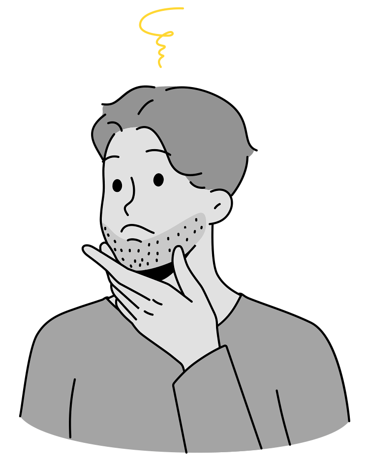 Man not feeling handsome illustration
