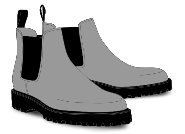 Men's leather shoe illustration