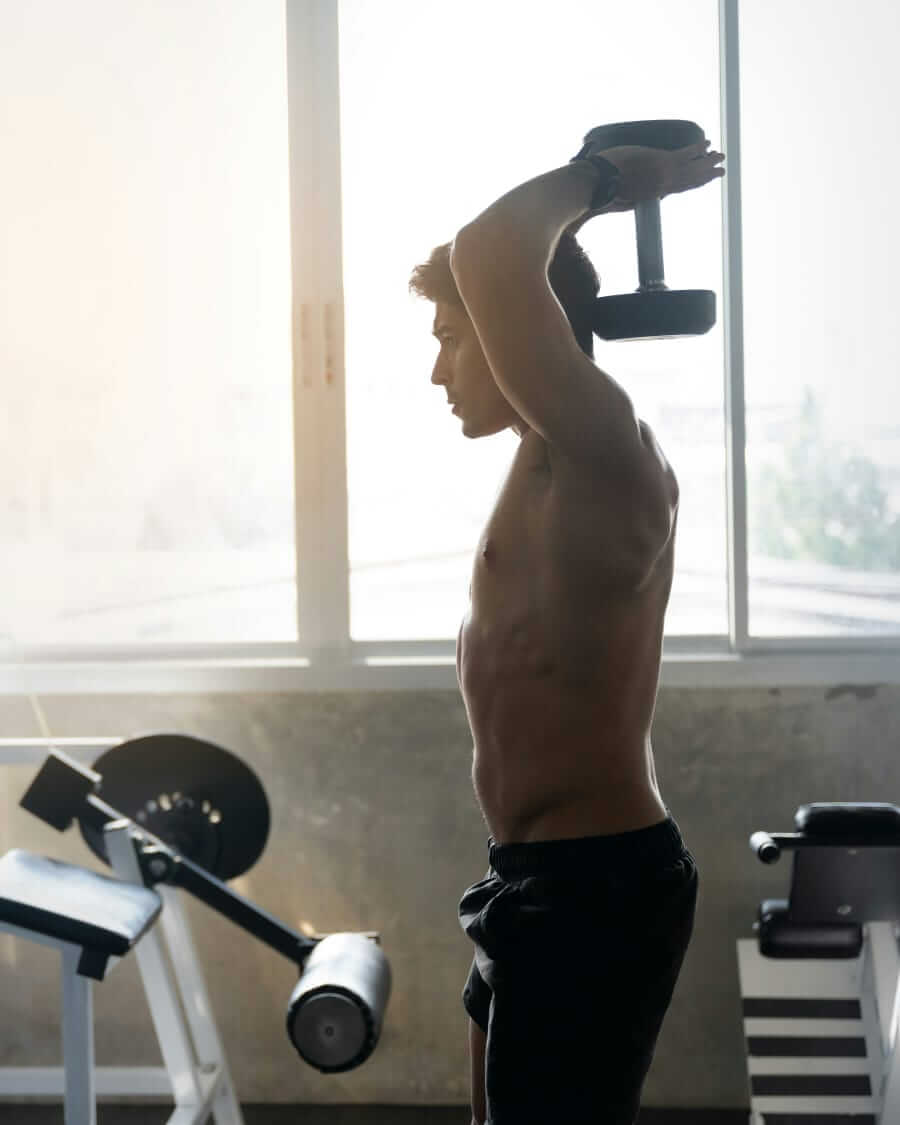 Man early morning workout