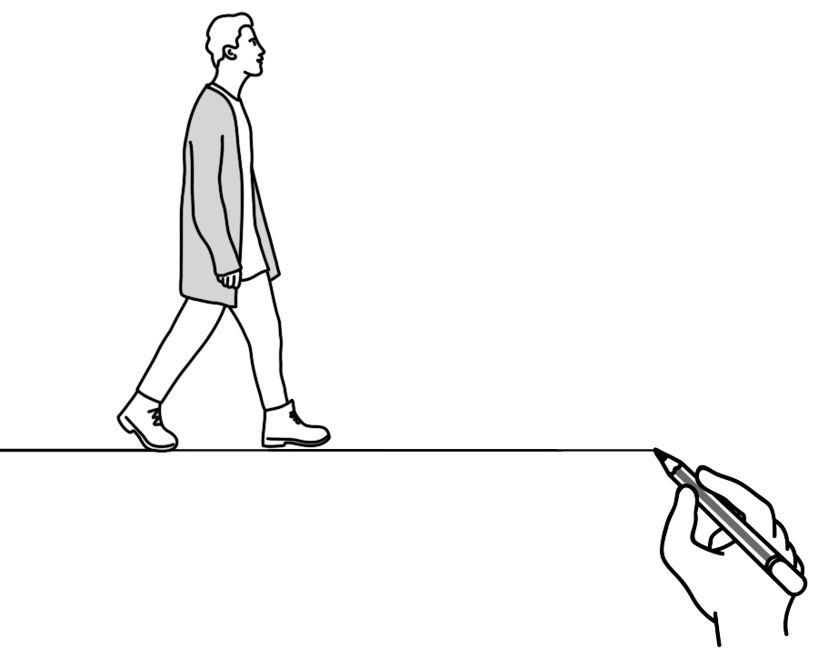 Walking toward the future illustration