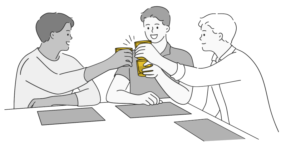 Sharing drinks illustration