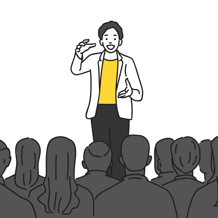 Man giving speech illustration