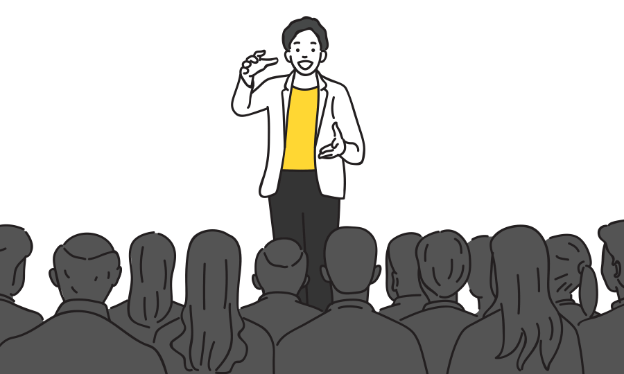 Man giving speech illustration