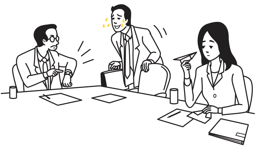 Late for a meeting illustration