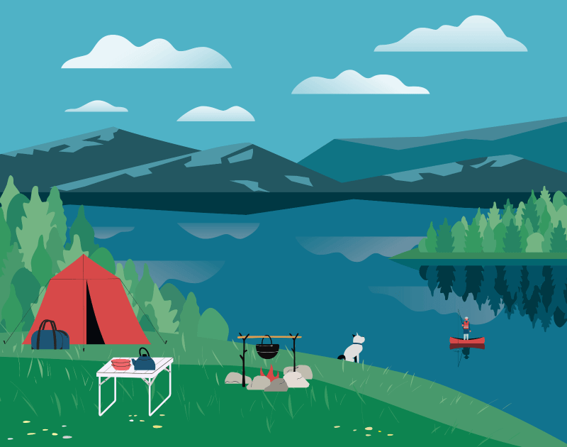 Summer camping illustration