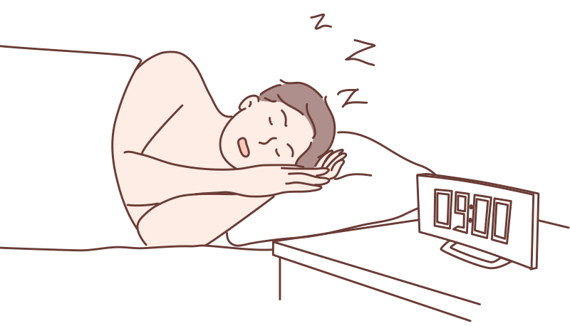 Man sleeping illustration