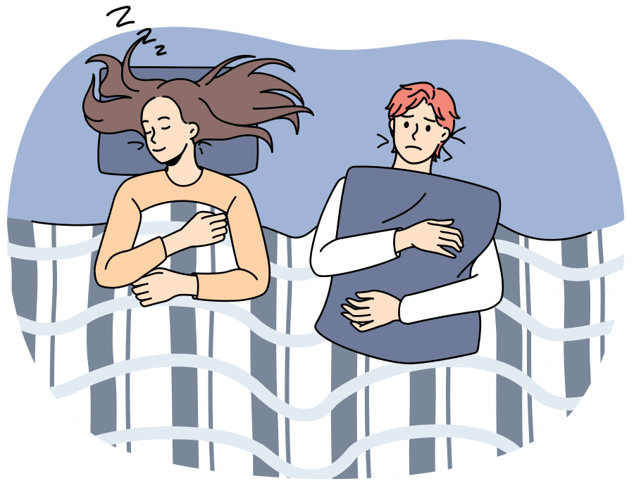 Troubled sleep illustration