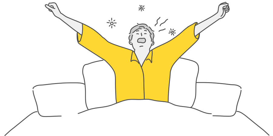 Man waking up illustration