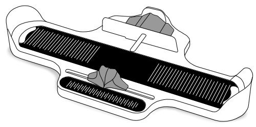 Foot measuring device illustration
