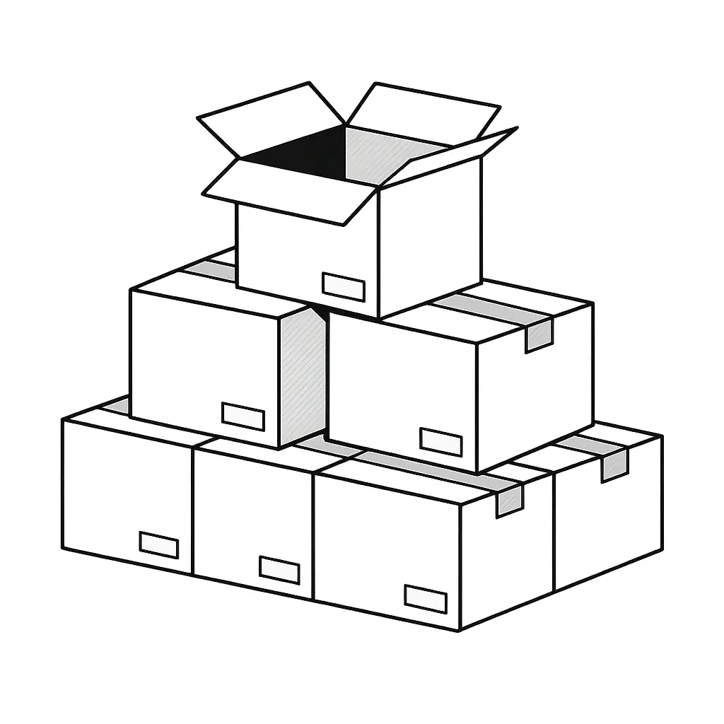 E-commerce return shipping boxes illustration