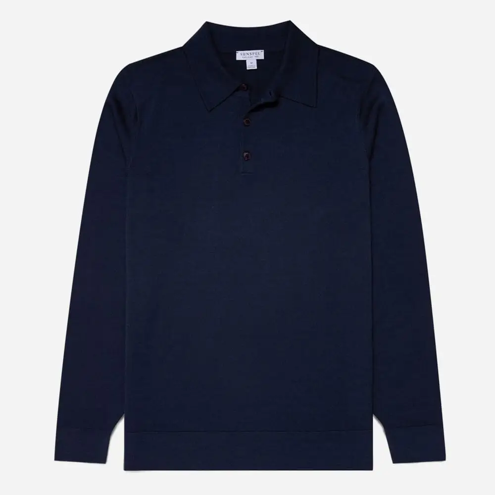 Sunspel Extra-fine merino polo sweater