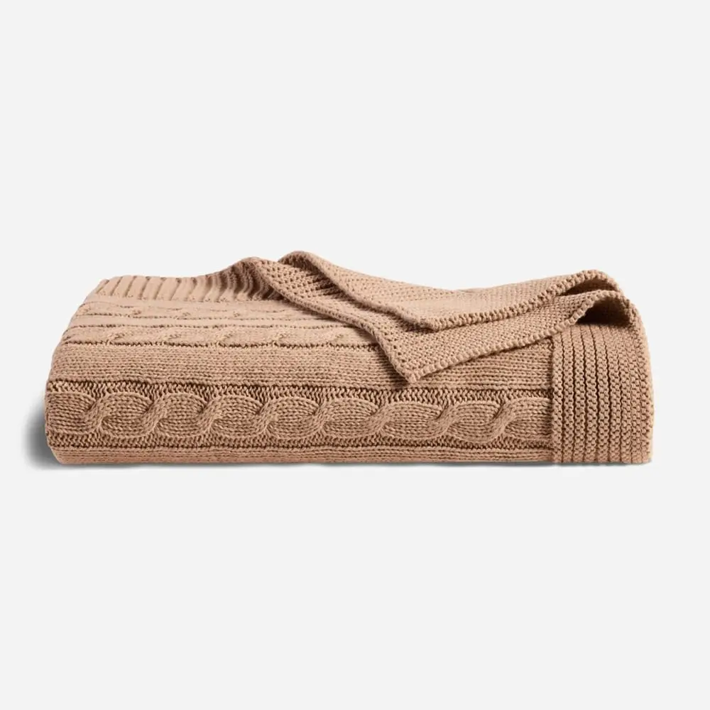 Brooklinen Cable-knit throw blanket