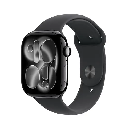 Apple Watch Series 11 [GPS 46mm] Smartwatch with Jet Black Aluminum Case with Black Sport Band - M/L. Sleep Score, Fitness Tracker, Health Monitoring, Always-On Display, Water Resistant