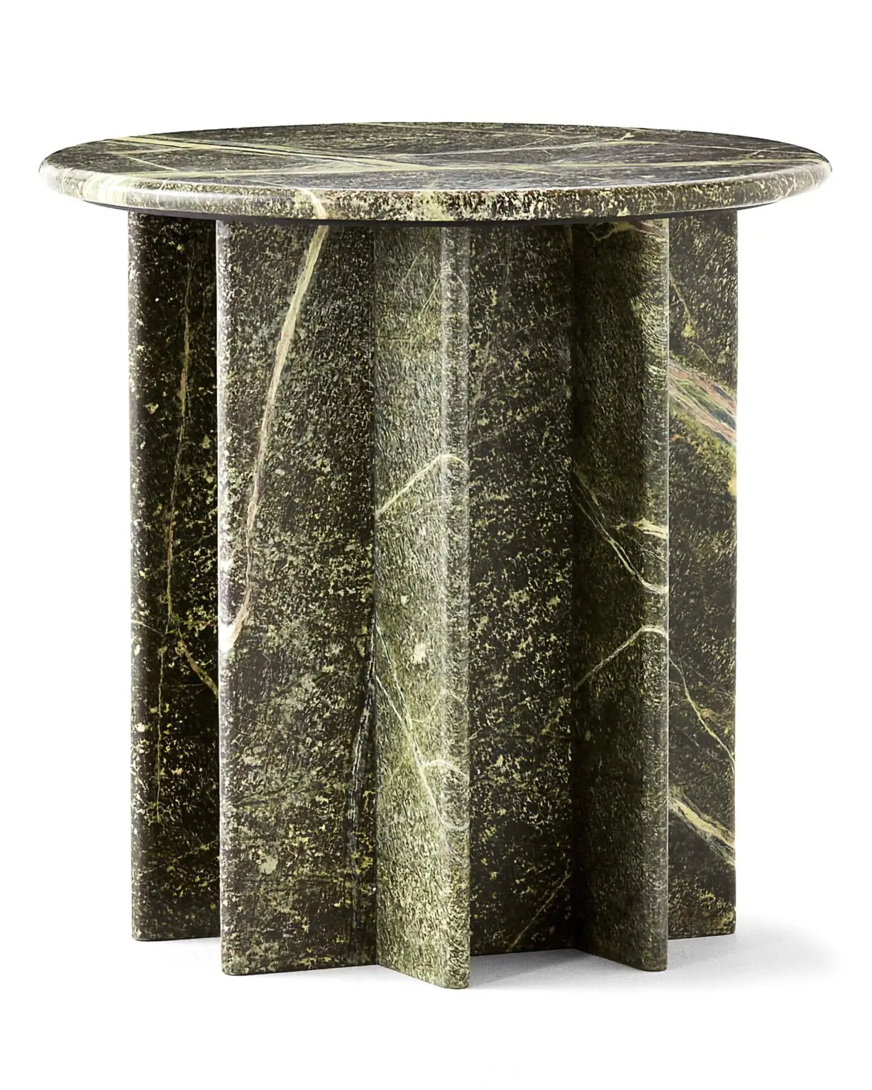 CB2 Green marble side table