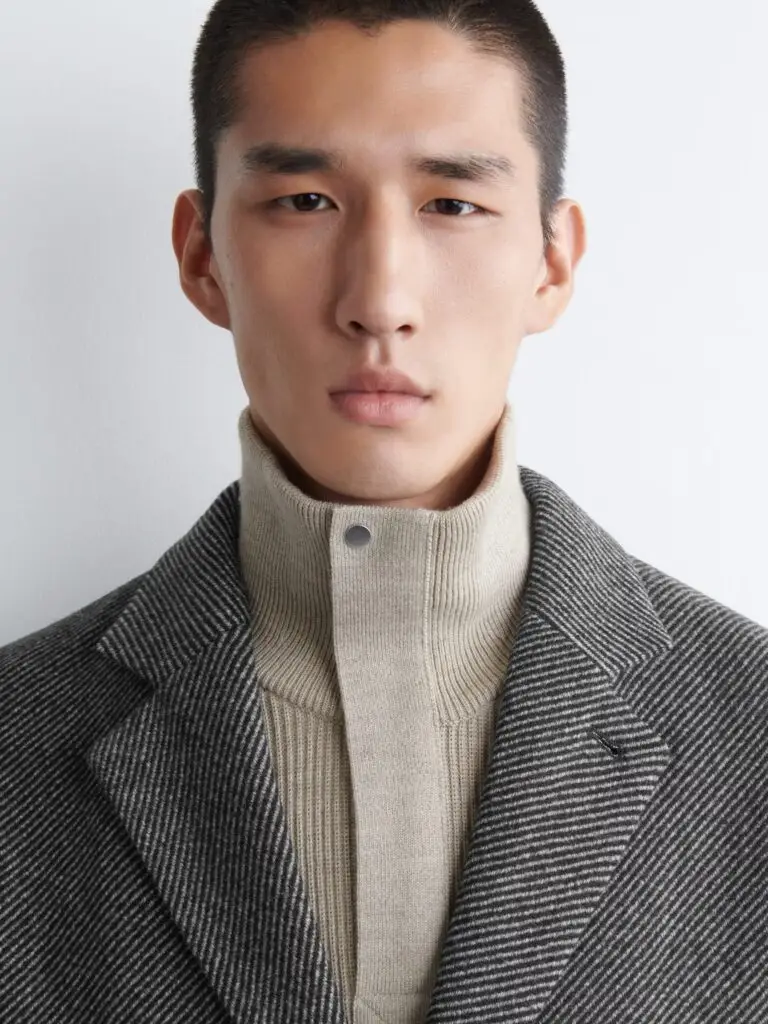 Single-Breasted Wool Long Coat