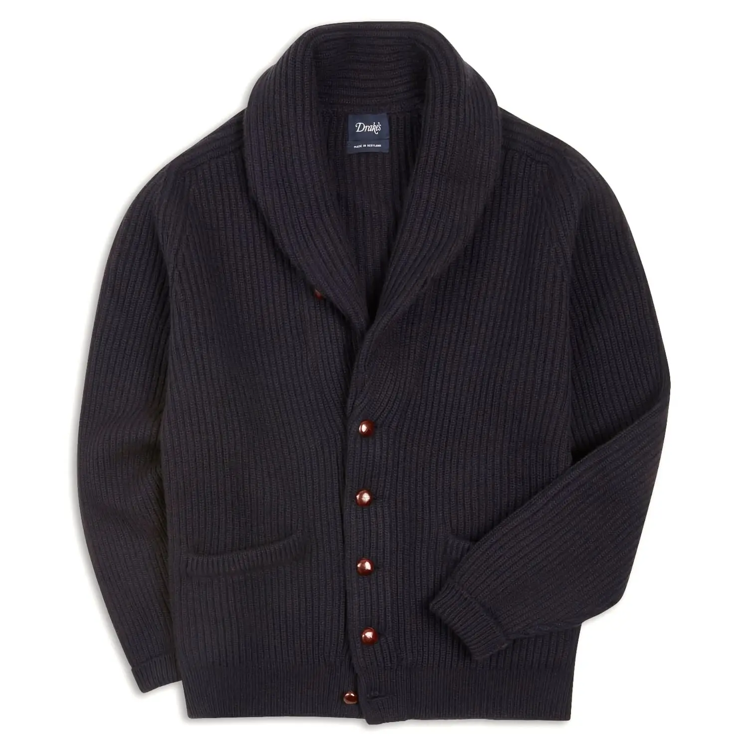 drakes cashmere shawl collar cardigan