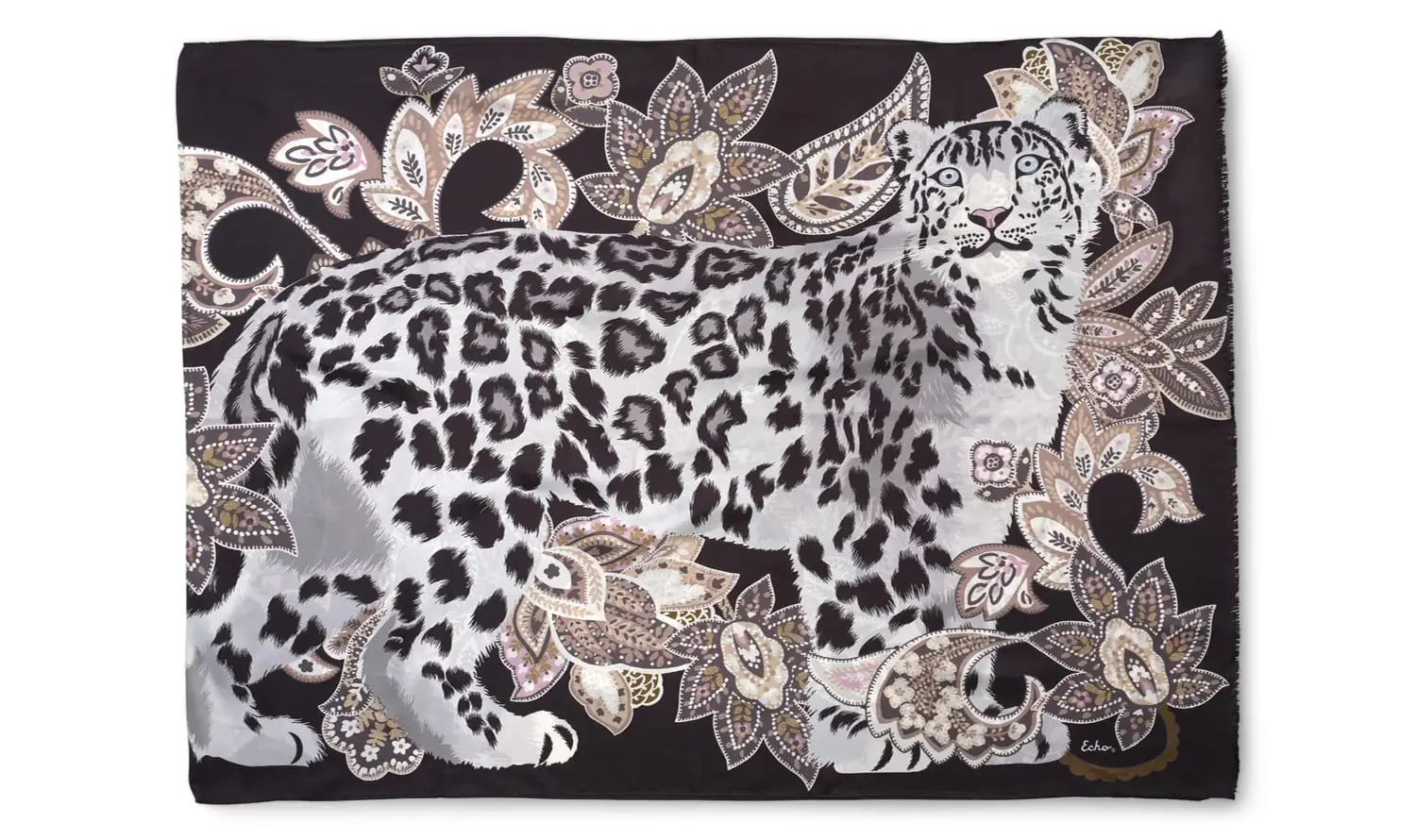 Echo Snow leopard silk wrap