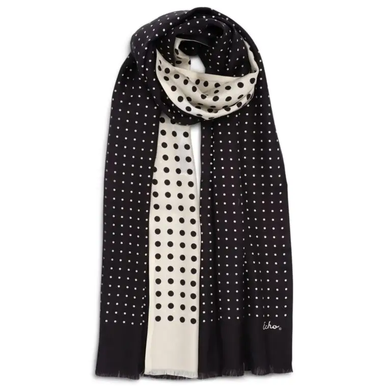 Tubular silk dot scarf