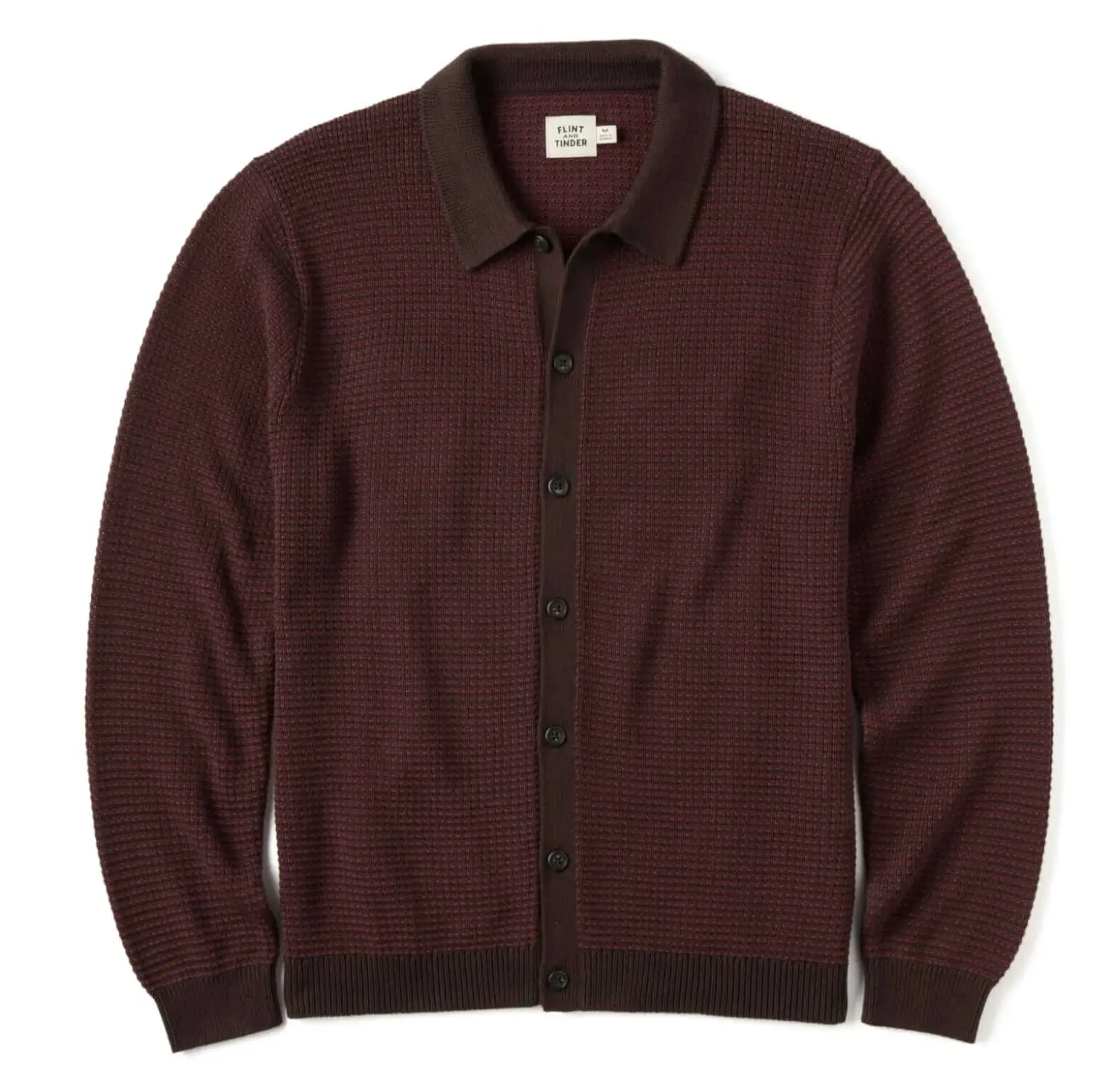 Flint and Tinder Cotton polo cardigan