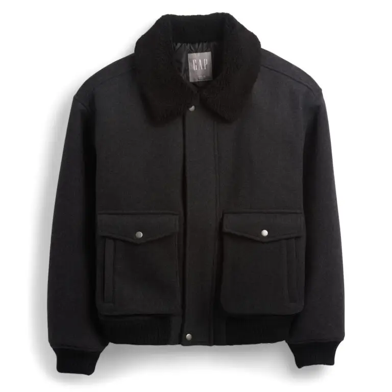 Wool-blend bomber jacket