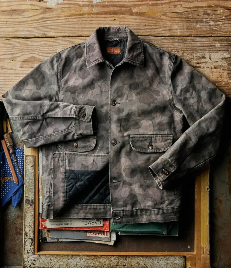 quilt lined canvas chore coat in camo