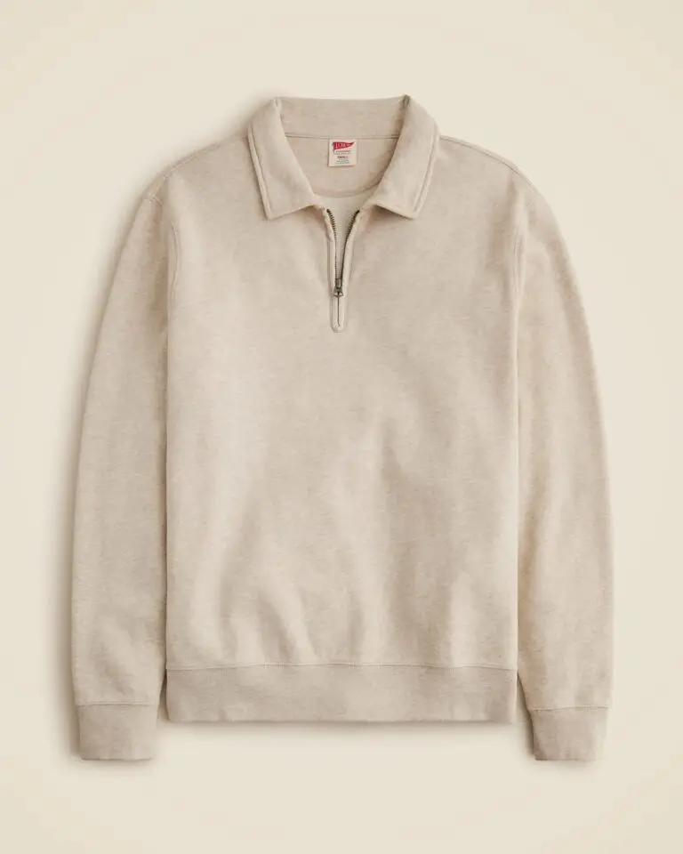 French terry half-zip sweatshirt