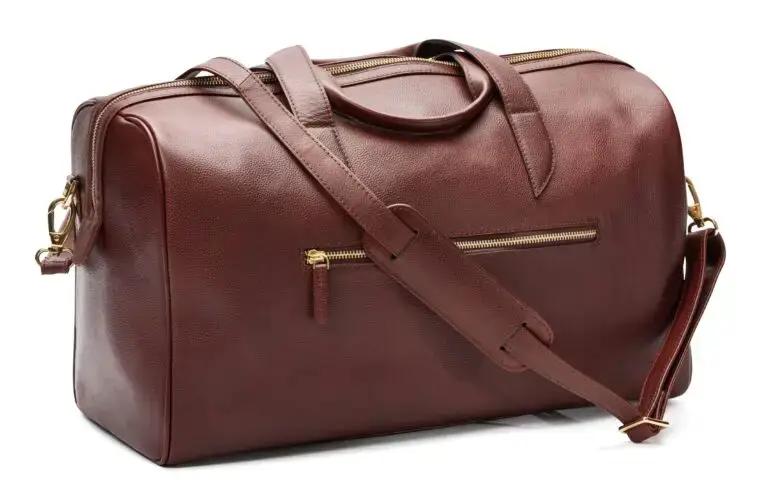 Leather weekender bag