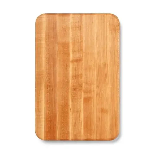 John Boos Chop-N-Slice Series Rectangular Wooden Maple Cutting Board 18”x12” – 1.25” Thick, 8-lb Reversible Butcher Block with Eased Corners, Edge-Grain & Finger Grips – Made in the USA