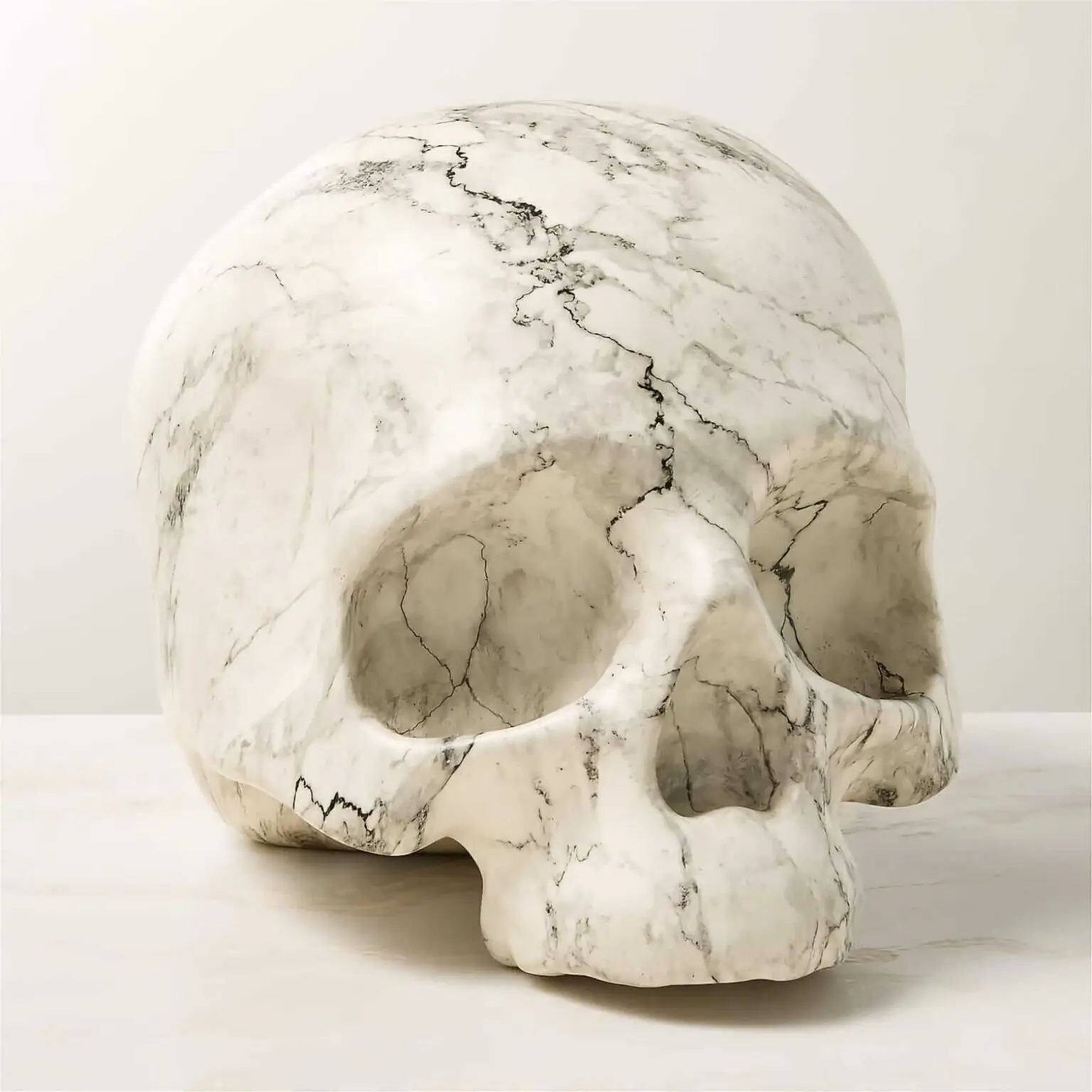 Marbled cement skull