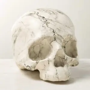 Marbled cement skull