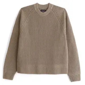 Oversized waffle crew sweater