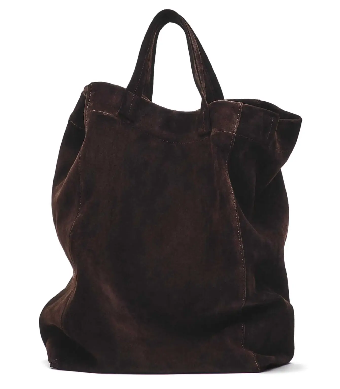 Split suede tote