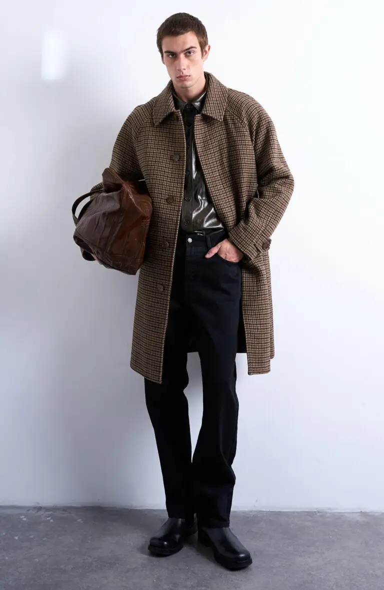 Topman Check overcoat