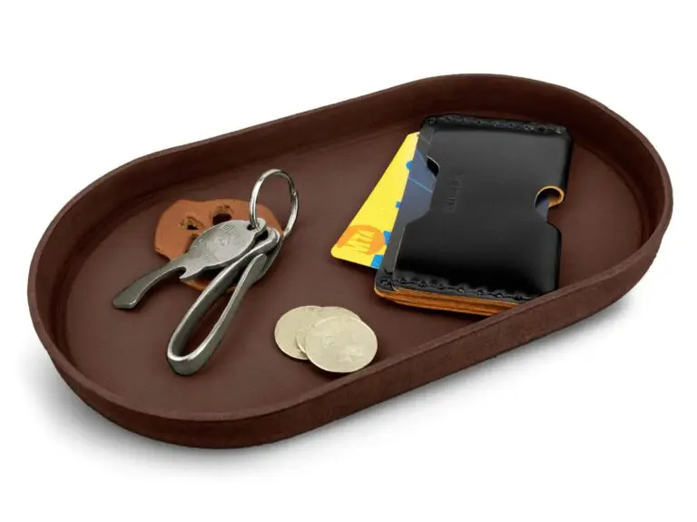 Leather valet tray