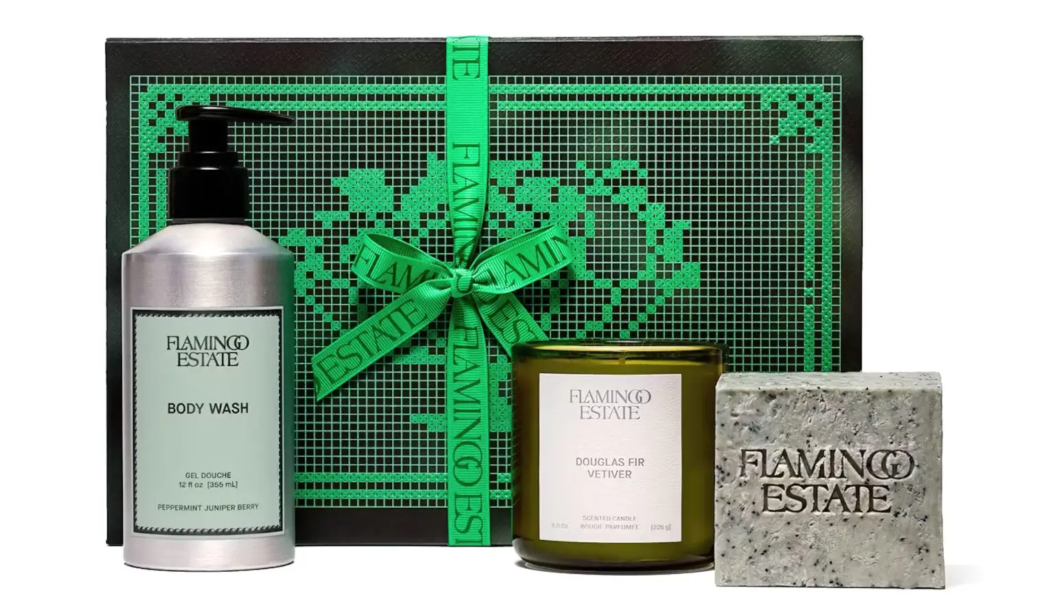 Flamingo Estate Douglas fir and peppermint morning set