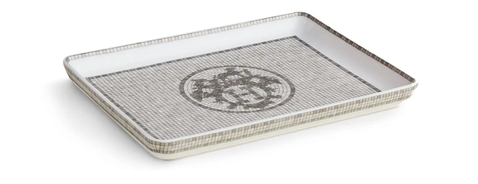 Hermes Platinum tiled tray