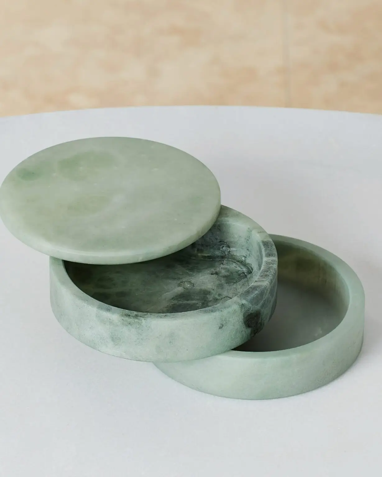 Williams Sonoma Alabaster swivel box