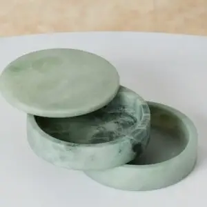 Williams Sonoma Alabaster swivel box