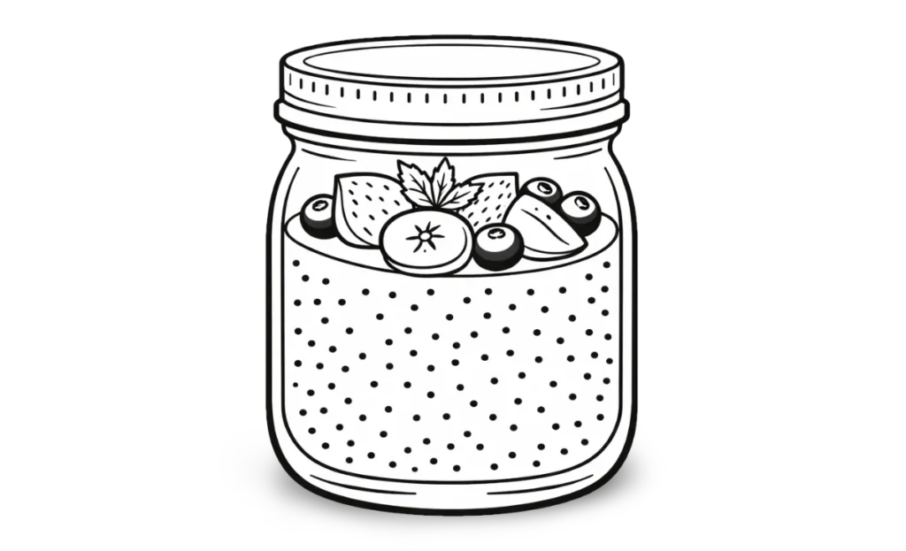 Chia seed pudding illustration