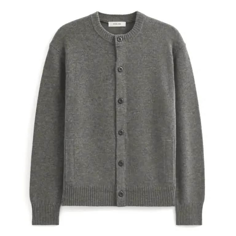 Luxe merino crewneck cardigan